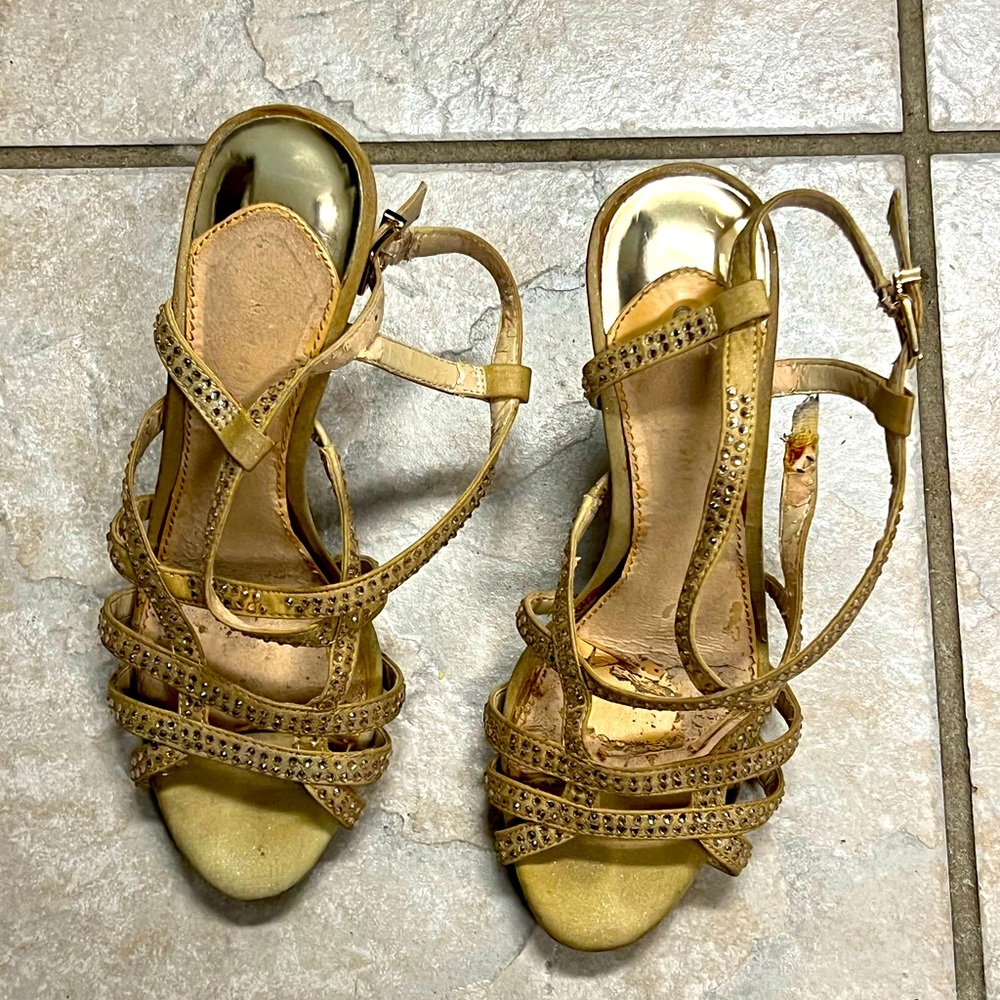 Well Worn Gold Heels
